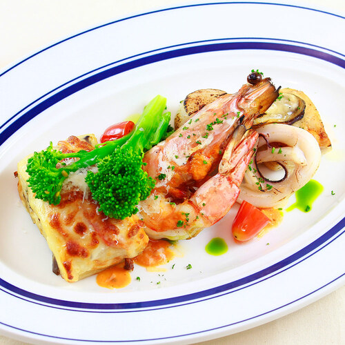 海鮮蔬菜千層麵示意圖